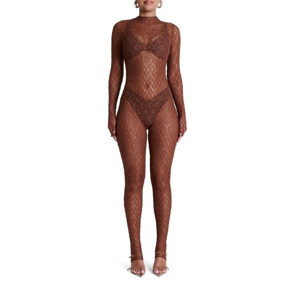 Ward Womens/Ladies Lace Jumpsuit / Brown Sugar
